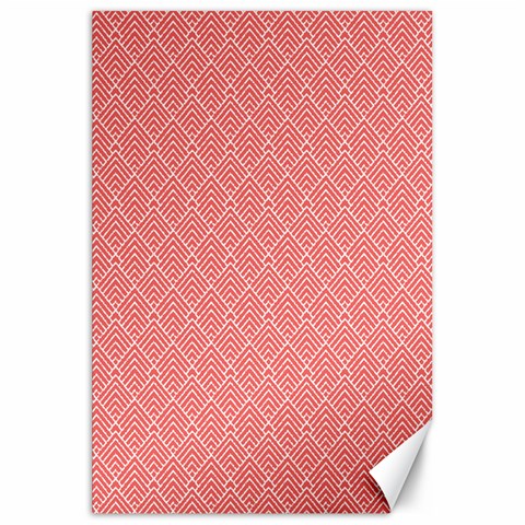 A Red And White Background With A Pattern Canvas 20  x 30  from ArtsNow.com 19.62 x28.9  Canvas - 1