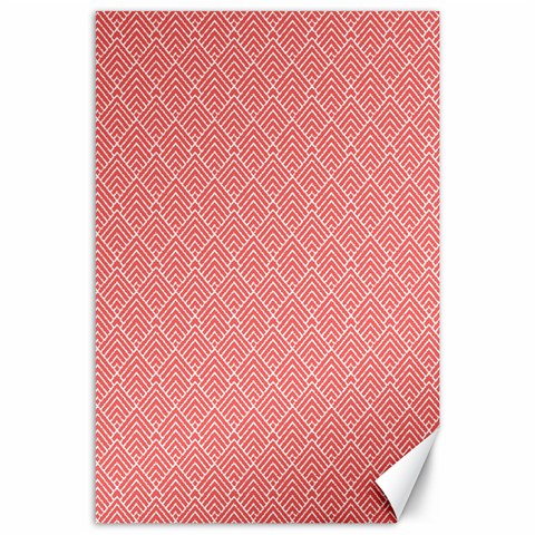 A Red And White Background With A Pattern Canvas 24  x 36  from ArtsNow.com 23.35 x34.74  Canvas - 1