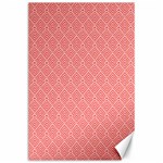 A Red And White Background With A Pattern Canvas 24  x 36 