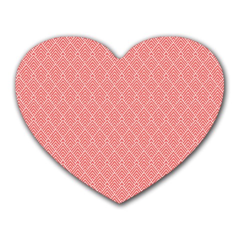 A Red And White Background With A Pattern Heart Mousepad from ArtsNow.com Front