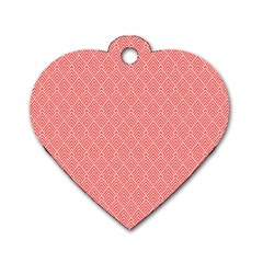 A Red And White Background With A Pattern Dog Tag Heart (Two Sides) from ArtsNow.com Back