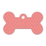 A Red And White Background With A Pattern Dog Tag Bone (Two Sides)