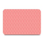 A Red And White Background With A Pattern Plate Mats