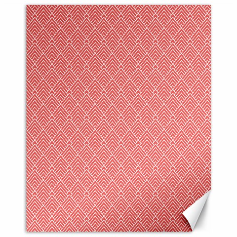 A Red And White Background With A Pattern Canvas 11  x 14  from ArtsNow.com 10.95 x13.48  Canvas - 1