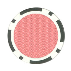 A Red And White Background With A Pattern Poker Chip Card Guard from ArtsNow.com Front