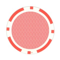 A Red And White Background With A Pattern Poker Chip Card Guard from ArtsNow.com Front