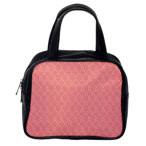 A Red And White Background With A Pattern Classic Handbag (One Side) from ArtsNow.com Front