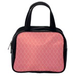 A Red And White Background With A Pattern Classic Handbag (One Side)