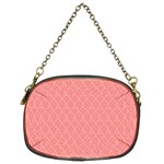 A Red And White Background With A Pattern Chain Purse (Two Sides)