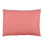 A Red And White Background With A Pattern Pillow Case