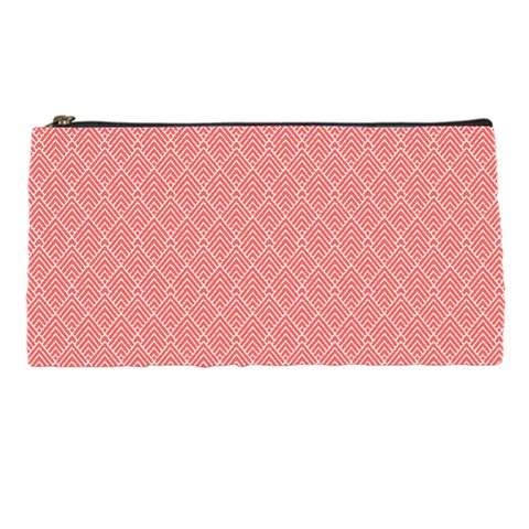 A Red And White Background With A Pattern Pencil Case from ArtsNow.com Front