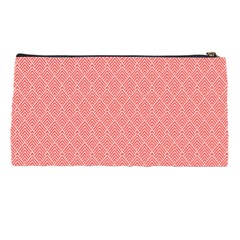 A Red And White Background With A Pattern Pencil Case from ArtsNow.com Back