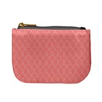 A Red And White Background With A Pattern Mini Coin Purse