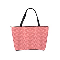 A Red And White Background With A Pattern Classic Shoulder Handbag from ArtsNow.com Back