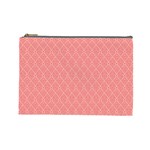 A Red And White Background With A Pattern Cosmetic Bag (Large)