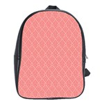 A Red And White Background With A Pattern School Bag (Large)