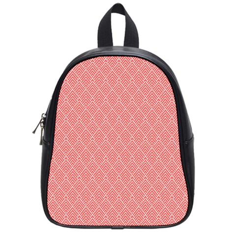 A Red And White Background With A Pattern School Bag (Small) from ArtsNow.com Front