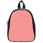 A Red And White Background With A Pattern School Bag (Small)