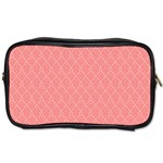 A Red And White Background With A Pattern Toiletries Bag (One Side)