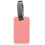 A Red And White Background With A Pattern Luggage Tag (two sides)