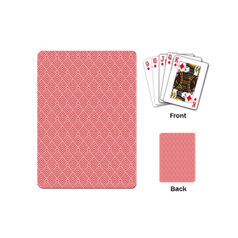 A Red And White Background With A Pattern Playing Cards Single Design (Mini) from ArtsNow.com Back