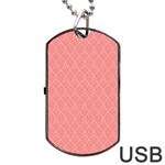 A Red And White Background With A Pattern Dog Tag USB Flash (One Side)