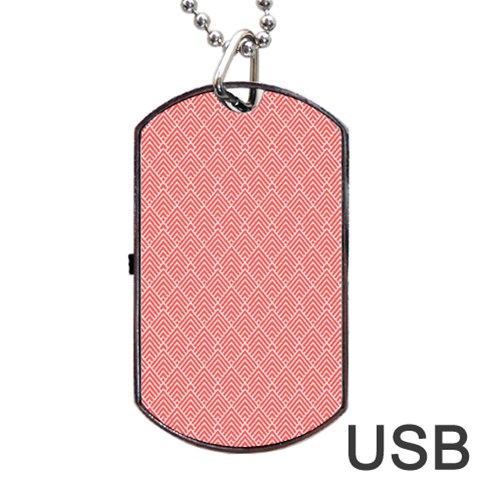 A Red And White Background With A Pattern Dog Tag USB Flash (Two Sides) from ArtsNow.com Front