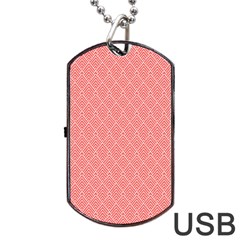 A Red And White Background With A Pattern Dog Tag USB Flash (Two Sides) from ArtsNow.com Back