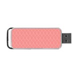 A Red And White Background With A Pattern Portable USB Flash (One Side)