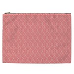 A Red And White Background With A Pattern Cosmetic Bag (XXL)