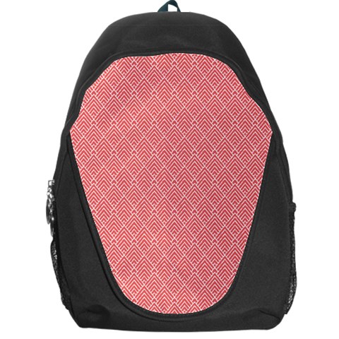 A Red And White Background With A Pattern Backpack Bag from ArtsNow.com Front