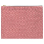 A Red And White Background With A Pattern Cosmetic Bag (XXXL)