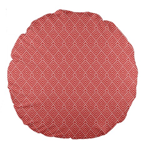 A Red And White Background With A Pattern Large 18  Premium Round Cushions from ArtsNow.com Front