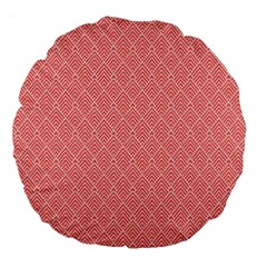 A Red And White Background With A Pattern Large 18  Premium Round Cushions from ArtsNow.com Front