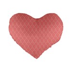 A Red And White Background With A Pattern Standard 16  Premium Heart Shape Cushions