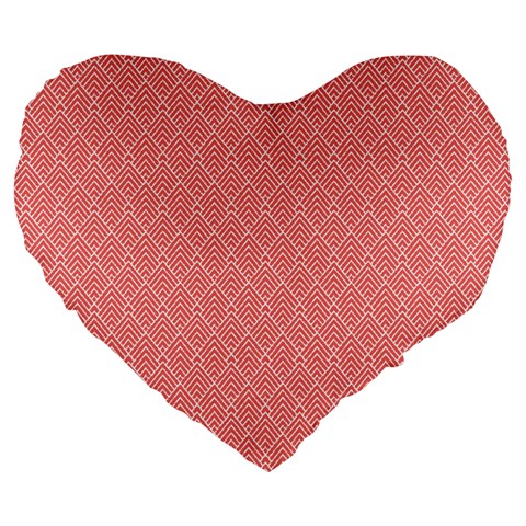 A Red And White Background With A Pattern Large 19  Premium Heart Shape Cushions from ArtsNow.com Front