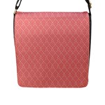 A Red And White Background With A Pattern Flap Closure Messenger Bag (L)