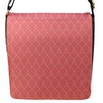 A Red And White Background With A Pattern Flap Closure Messenger Bag (S)