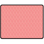 A Red And White Background With A Pattern Two Sides Fleece Blanket (Medium)