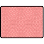 A Red And White Background With A Pattern Two Sides Fleece Blanket (Large)