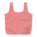 A Red And White Background With A Pattern Full Print Recycle Bag (L)