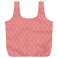 A Red And White Background With A Pattern Full Print Recycle Bag (XL) from ArtsNow.com Back