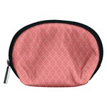 A Red And White Background With A Pattern Accessory Pouch (Medium)