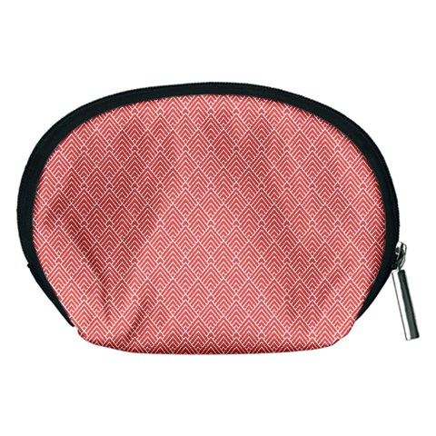 A Red And White Background With A Pattern Accessory Pouch (Medium) from ArtsNow.com Back