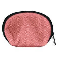 A Red And White Background With A Pattern Accessory Pouch (Medium) from ArtsNow.com Back