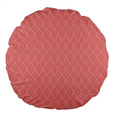 A Red And White Background With A Pattern Large 18  Premium Flano Round Cushions from ArtsNow.com Front