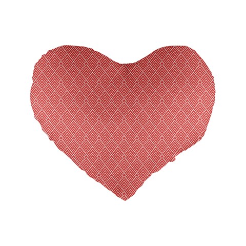 A Red And White Background With A Pattern Standard 16  Premium Flano Heart Shape Cushions from ArtsNow.com Front