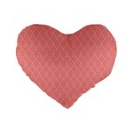 A Red And White Background With A Pattern Standard 16  Premium Flano Heart Shape Cushions