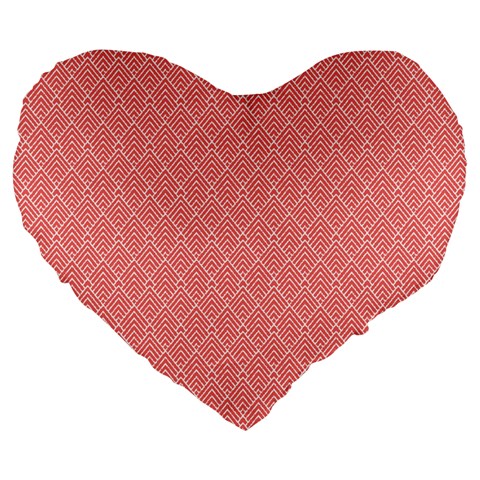 A Red And White Background With A Pattern Large 19  Premium Flano Heart Shape Cushions from ArtsNow.com Front