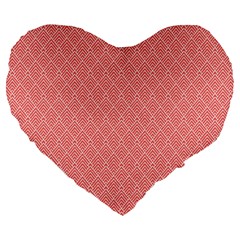 A Red And White Background With A Pattern Large 19  Premium Flano Heart Shape Cushions from ArtsNow.com Front